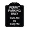 Signmission Permit Parking 7-00 Am to 7-00 Pm Heavy-Gauge Aluminum Architectural Sign, 24" x 18", BW-1824-23323 A-DES-BW-1824-23323 - alternate 1